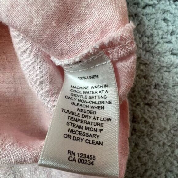 LORD & TAYLOR WOMENS PINK LINEN BLOUSE SIZE 0X - Picture 6 of 10